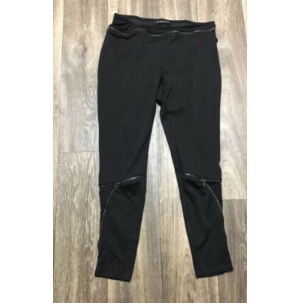 Rock & Republic Ponte Leggings W Zipper Detail Bla